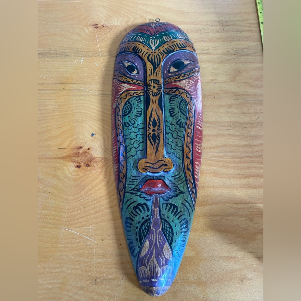 Colorful Tribal Mask Wall Art vintage